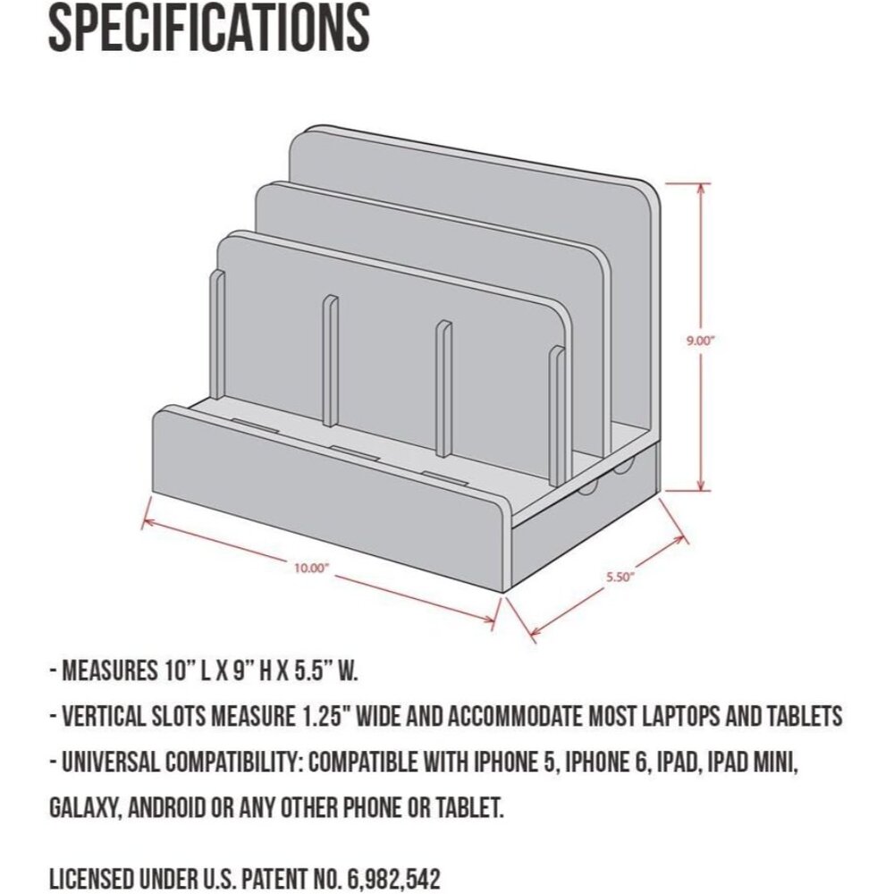 G.U.S. Multi-Device Charging Station Dock & Organizer - Multiple Finishes Availa - Picture 8 of 9